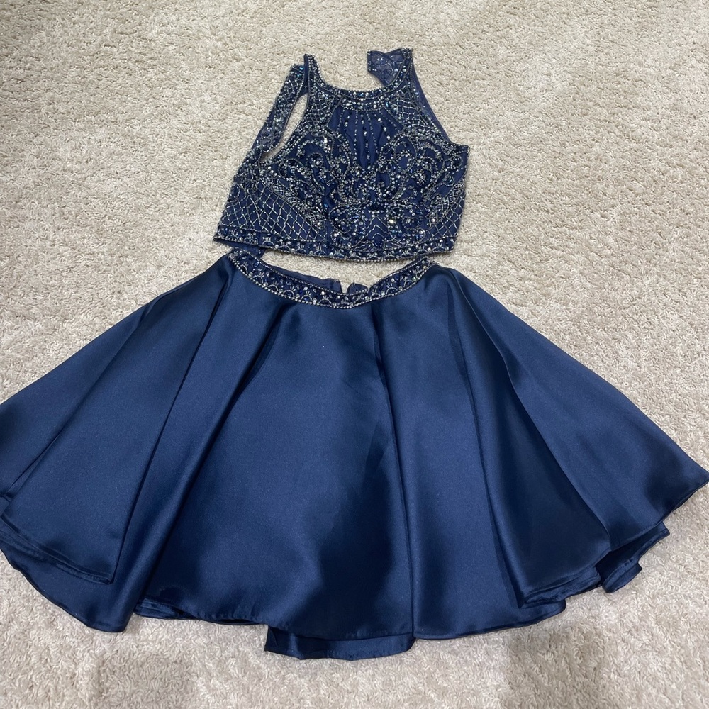 Juliet Navy Two Piece Homecoming Dress
